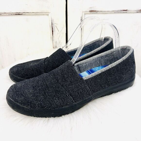Grasshoppers Dark Gray / Black Wool Slip on Loafers Shoes ~ Womens Size 10M - Picture 1 of 7